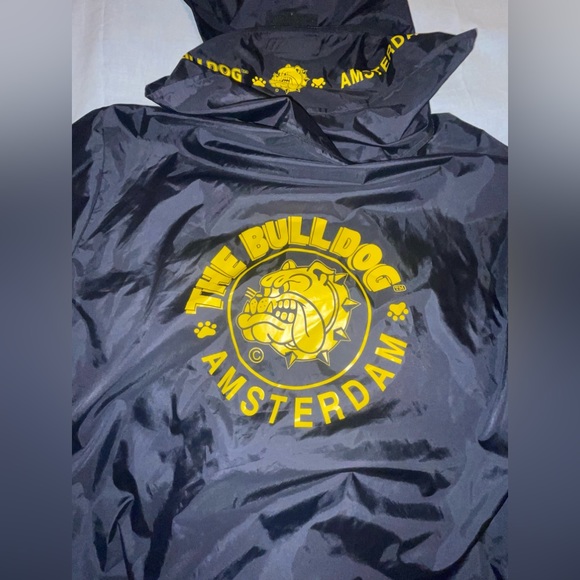 THE BULLDOG AMSTERDAM VINTAGE PACK AWAY WITH  STRAP BLACK WINDBREAKER - Picture 2 of 16